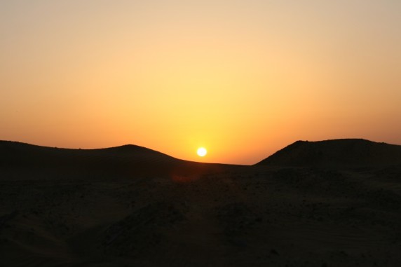 Sunset while a Bedu desert party